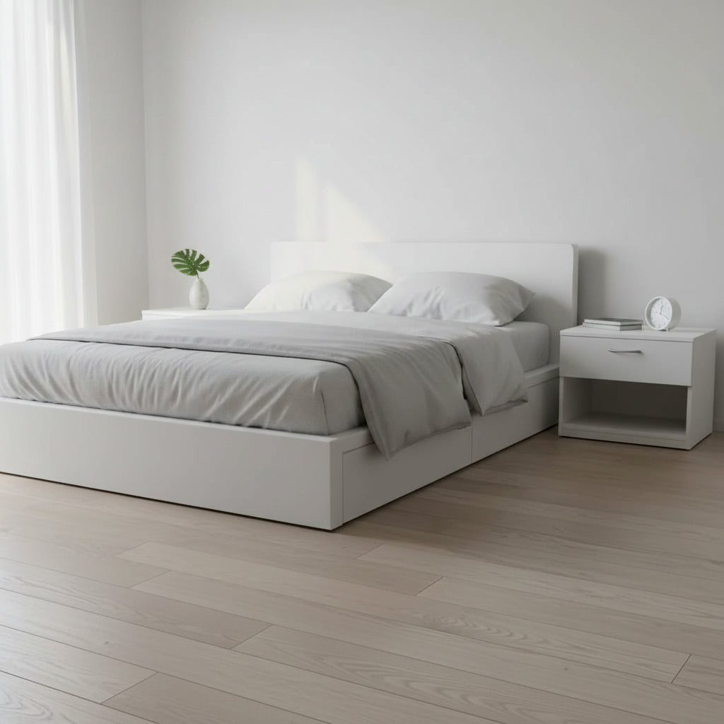 Noćni ormarić - bijeli, minimalistički model