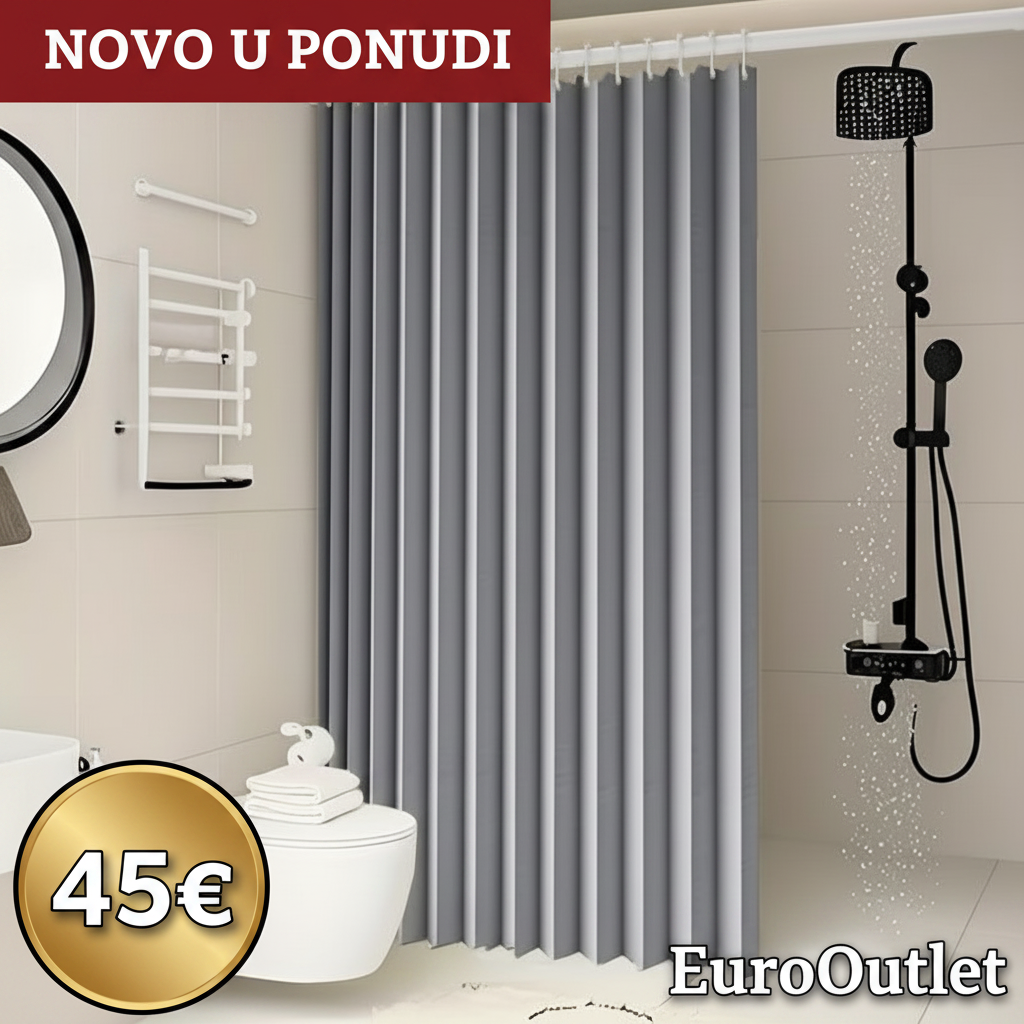 Vodootporna zavjesa za tuš kabinu 150x200 sa magnetima